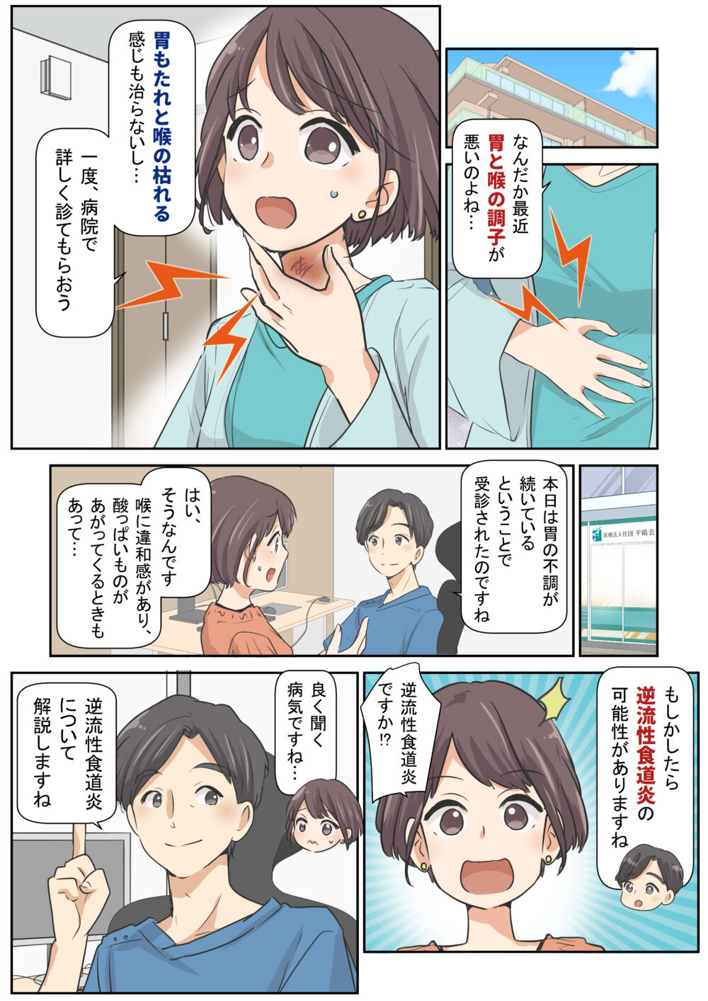 漫画でわかる逆流性食道炎